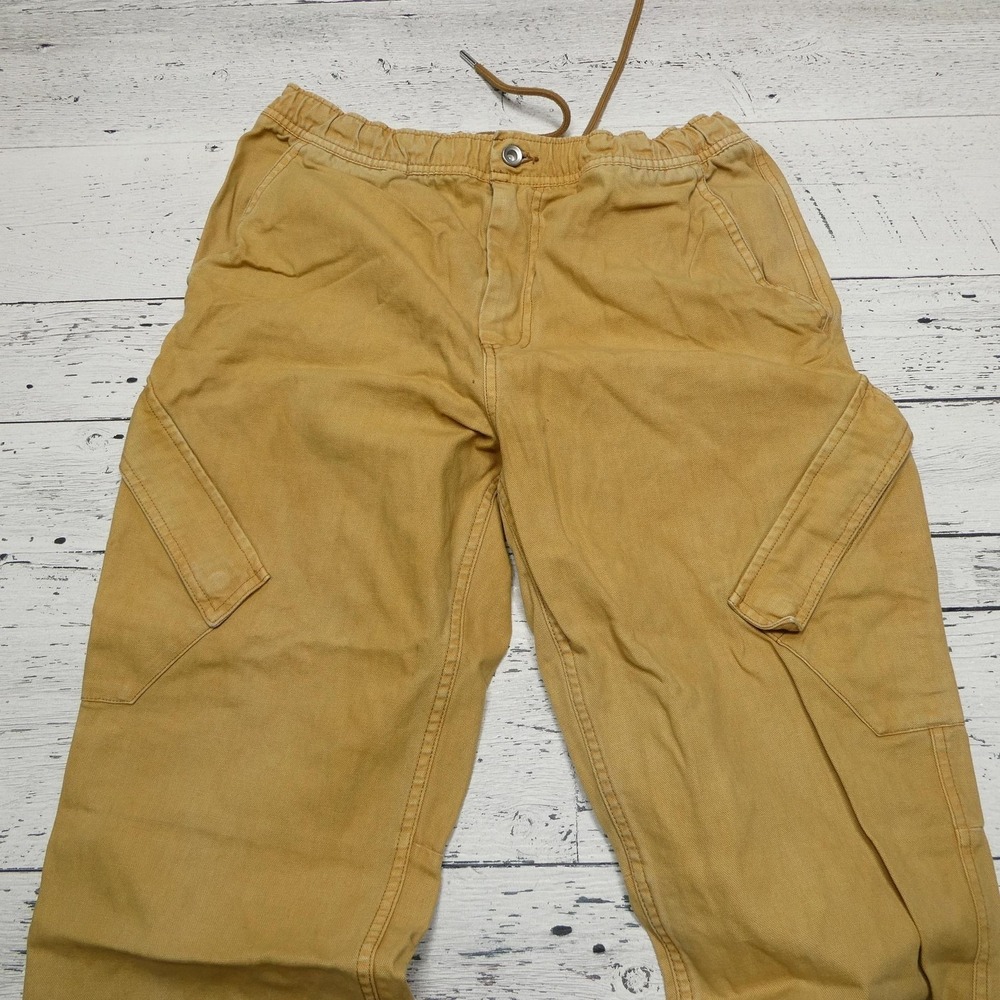 Jordan‎ Pants Mens Medium Tan Cargo Drawstring Elastic Waist Pockets Jumpman - Picture 3 of 8